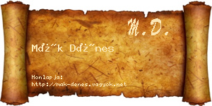Mák Dénes névjegykártya